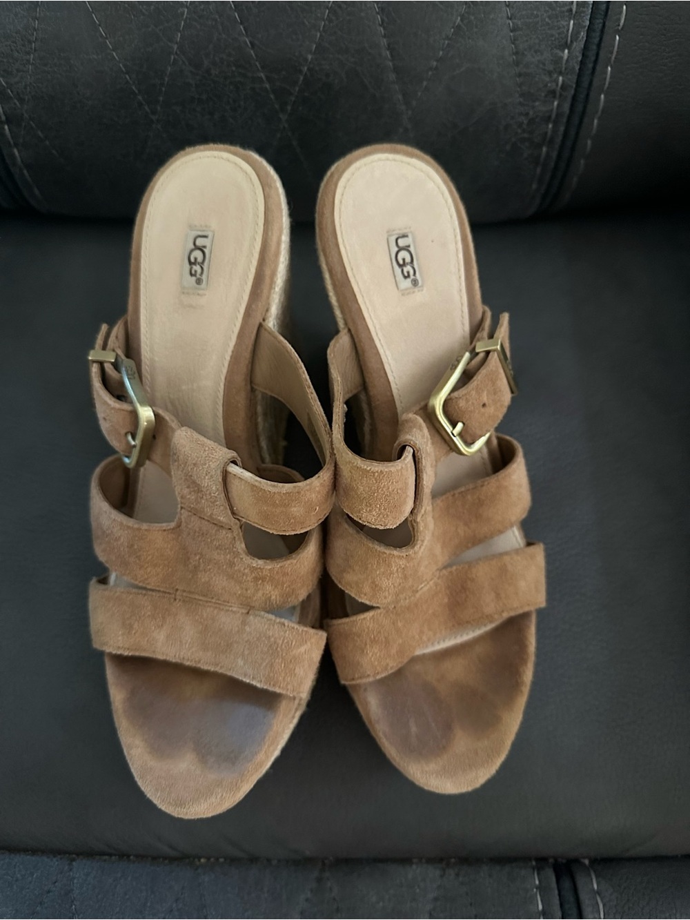 UGG Hedy suede espadrille wedge sandals